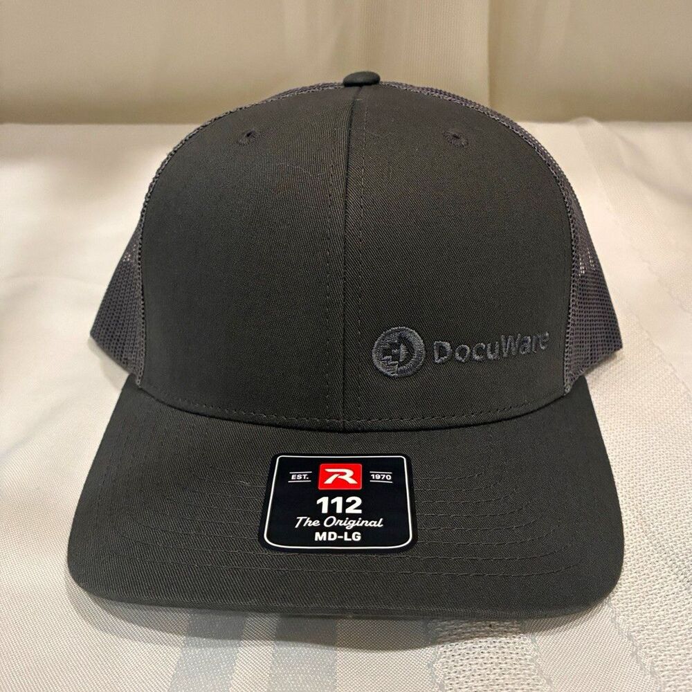 Richardson Trucker Hat Mesh Back Adjustable Solid Black/Gray MD-LG DocuWare